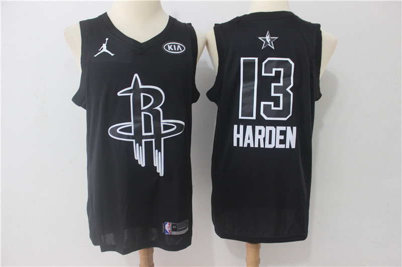 Men Houston Rockets #13 Harden Black 2108 All Stars NBA Jerseys
